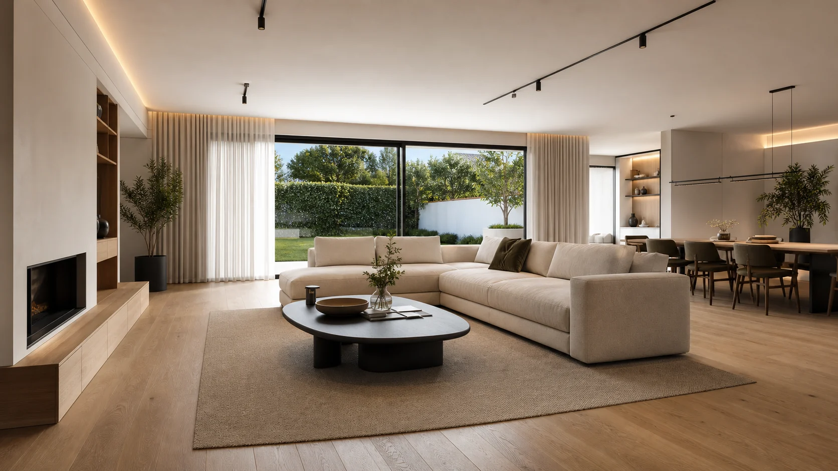 Sala contemporânea remodelada pela Dmodular